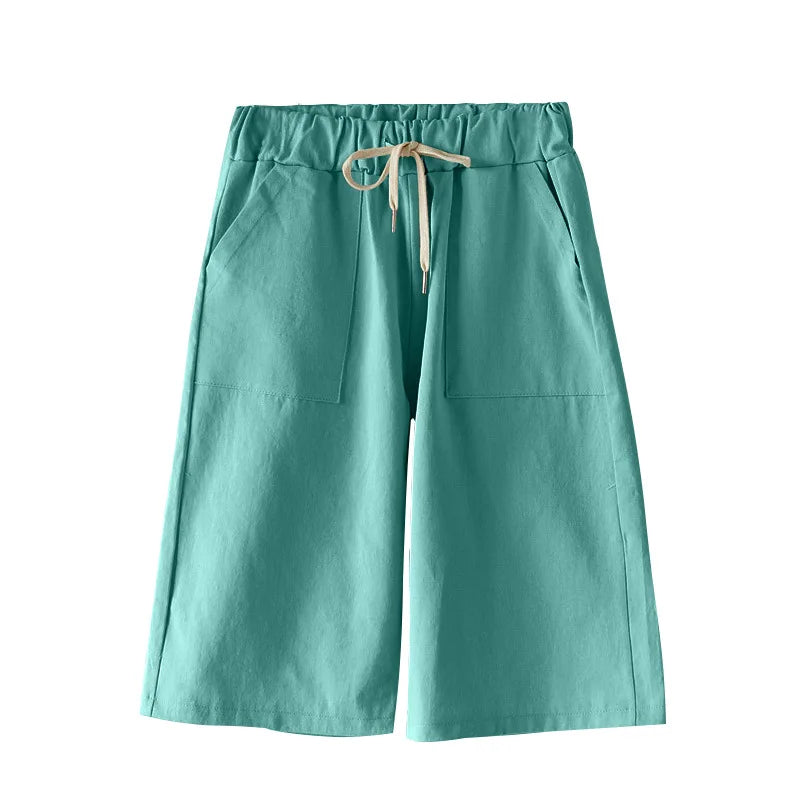 Summer Bermuda Shorts Cotton Wide-Legged